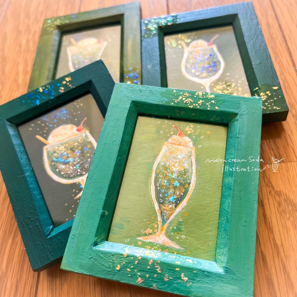 【展示】メロンクリームソーダのミニ原画