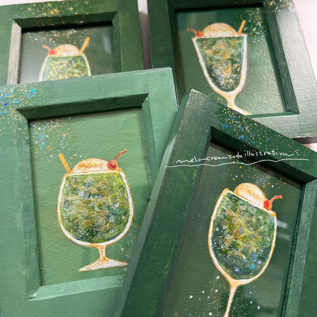 【展示】メロンクリームソーダのミニ原画