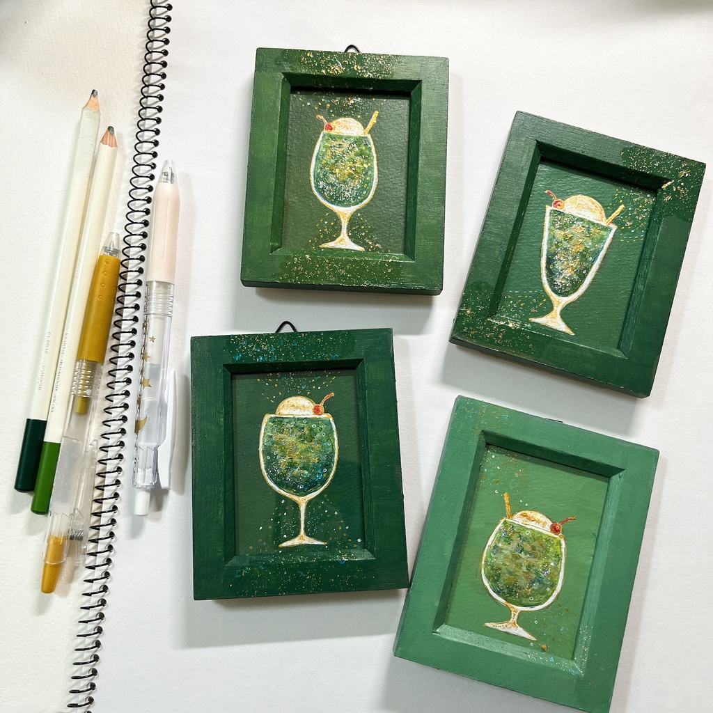 【展示】メロンクリームソーダのミニ原画