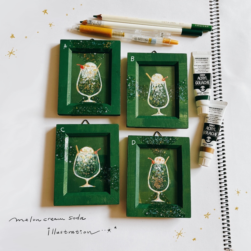 【展示】クリームソーダのミニ原画
