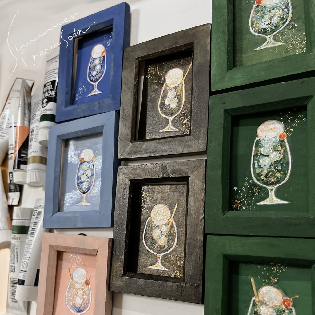 【展示】クリームソーダのミニ原画|2024summer