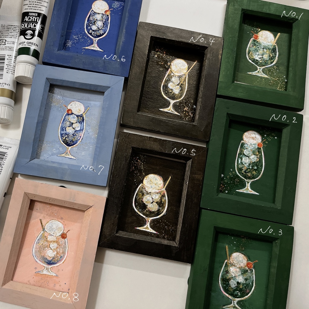 【展示】クリームソーダのミニ原画|2024summer