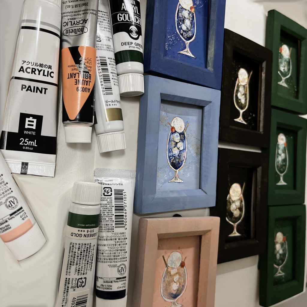 【展示】クリームソーダのミニ原画|2024summer