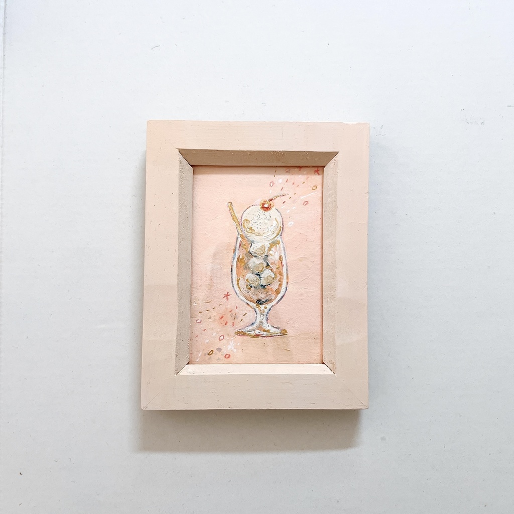 【展示】ブルーとピンクのクリームソーダ|ミニ原画
