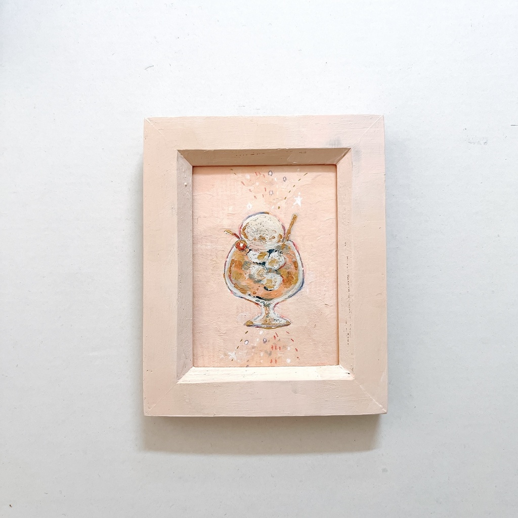 【展示】ブルーとピンクのクリームソーダ|ミニ原画
