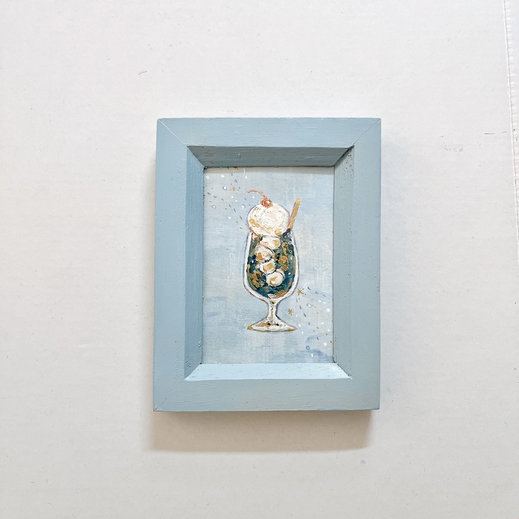 【展示】ブルーとピンクのクリームソーダ|ミニ原画