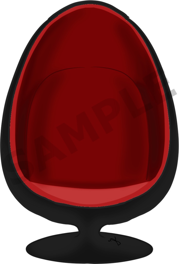 2D Vtuber Egg Chair png Image