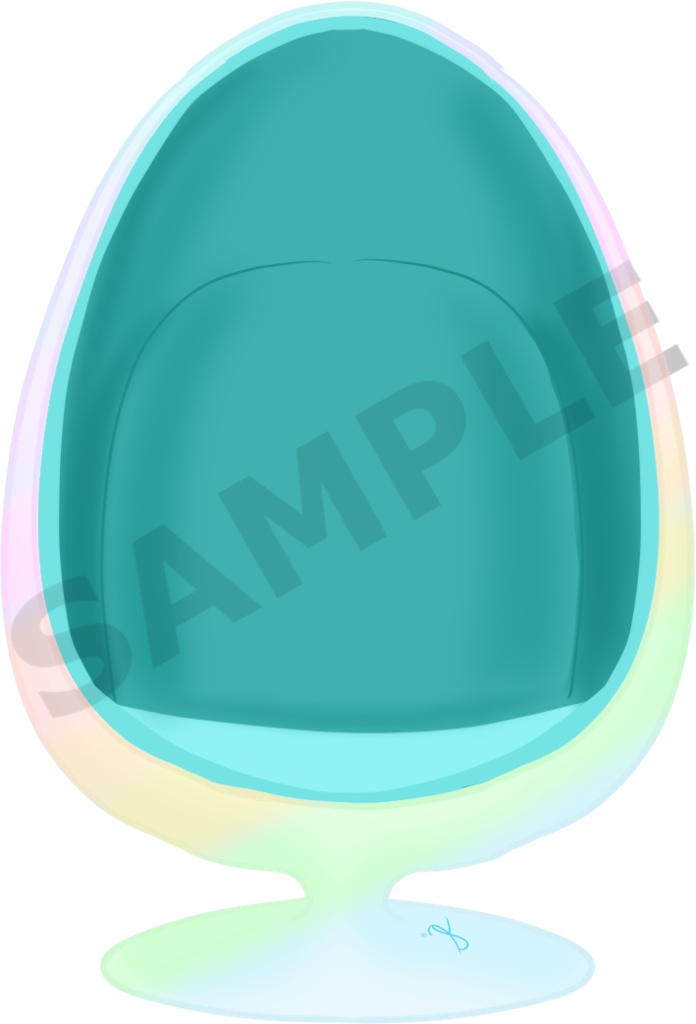 2D Vtuber Egg Chair png Image