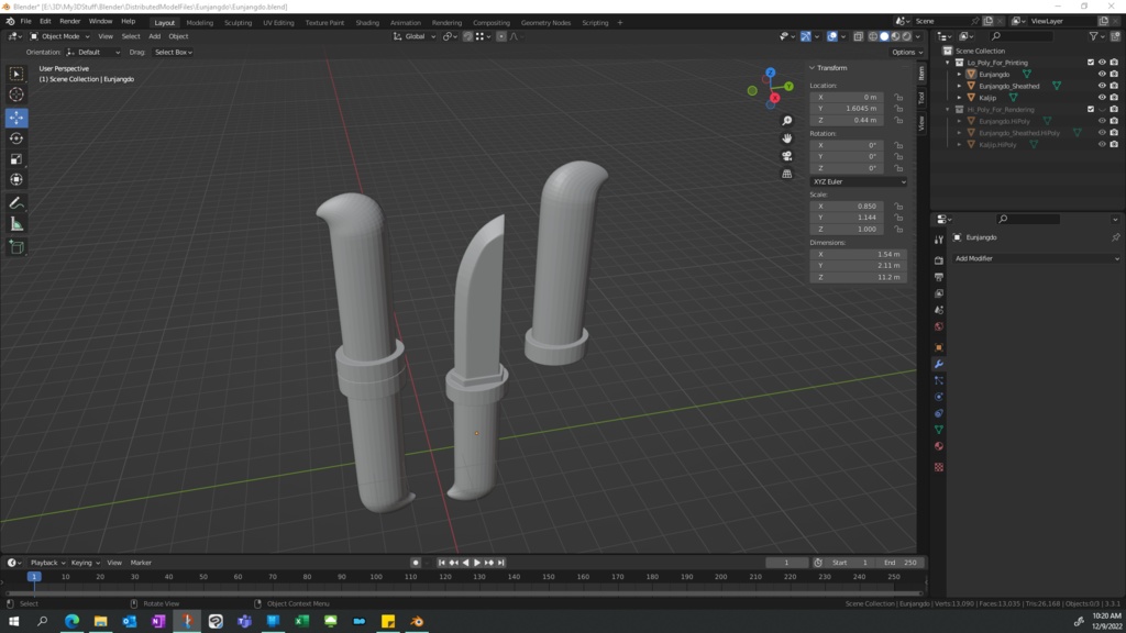 Eunjangdo 은장도 - Korean Silvered Knife