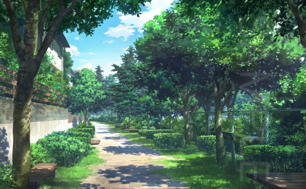 【背景素材】散歩道