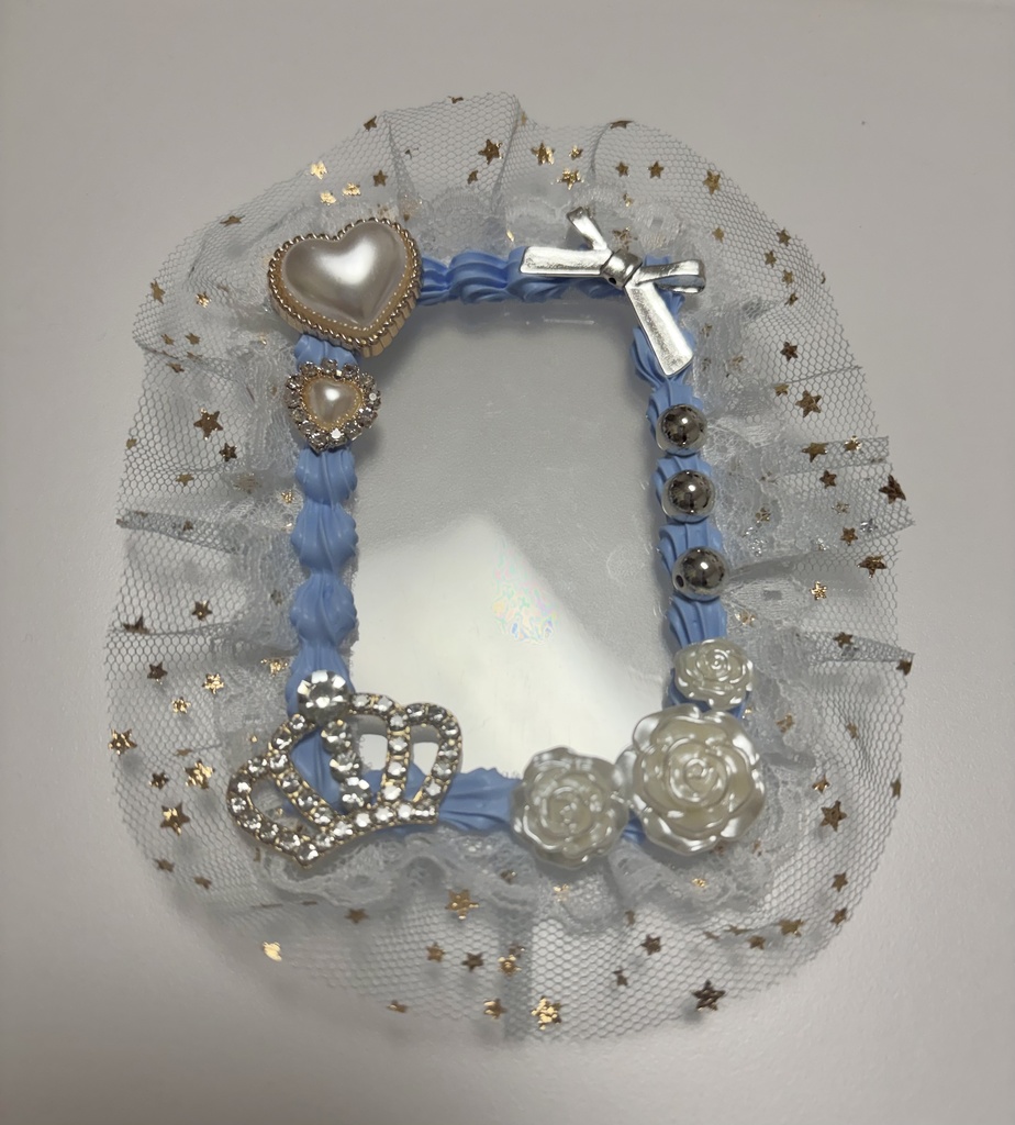 デコチェキケース【白レース-バラ】/【青レース-バラ】