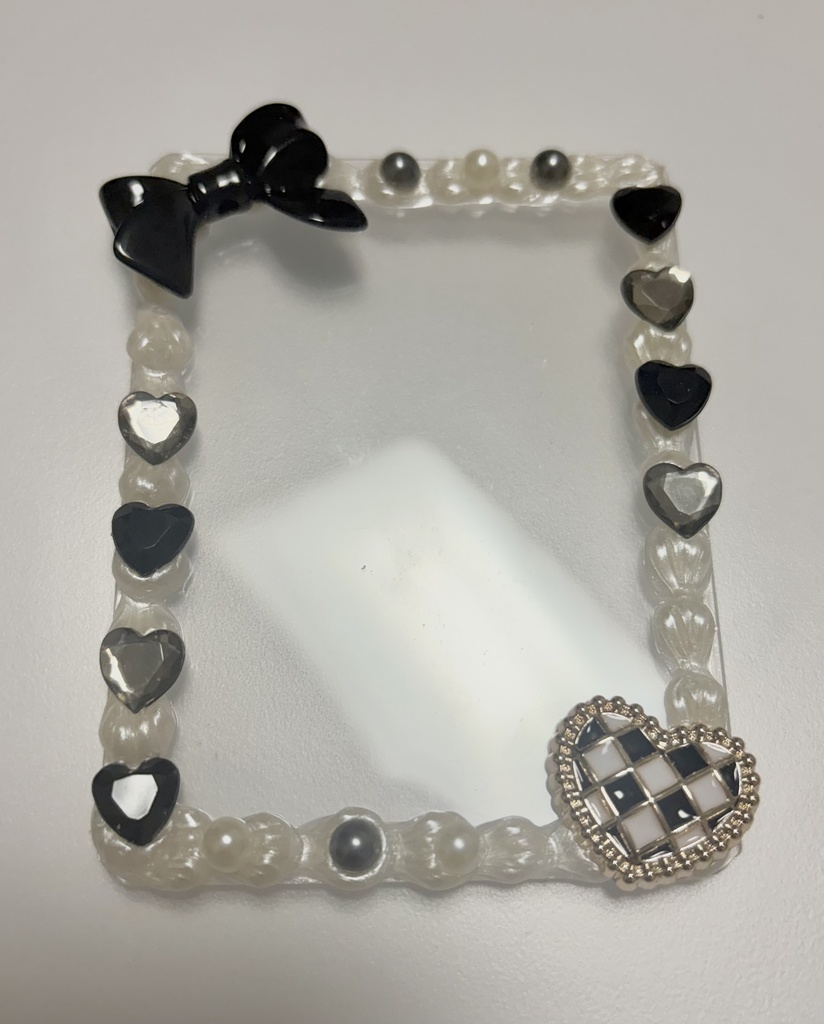 デコチェキケース【白黒-ハート】