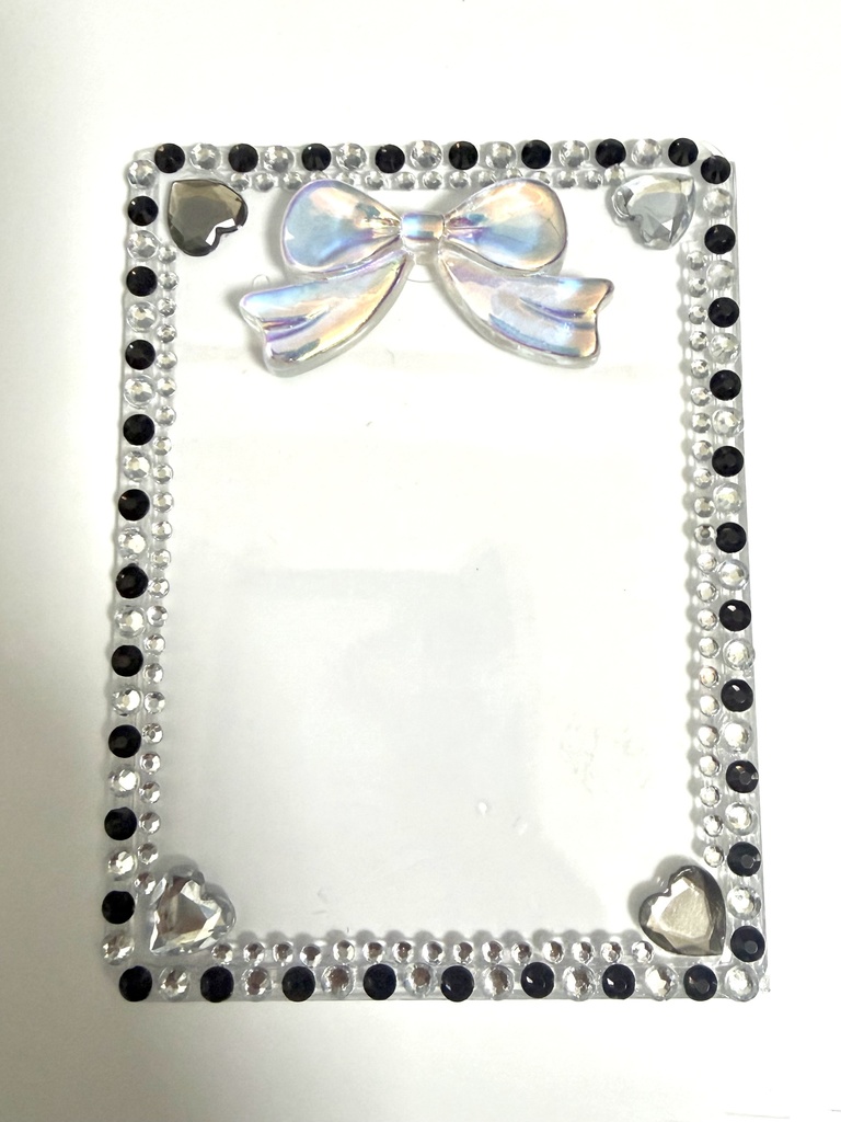 デコチェキケース【モノクロ - リボン】