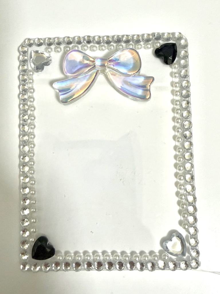 デコチェキケース【モノクロ - リボン】