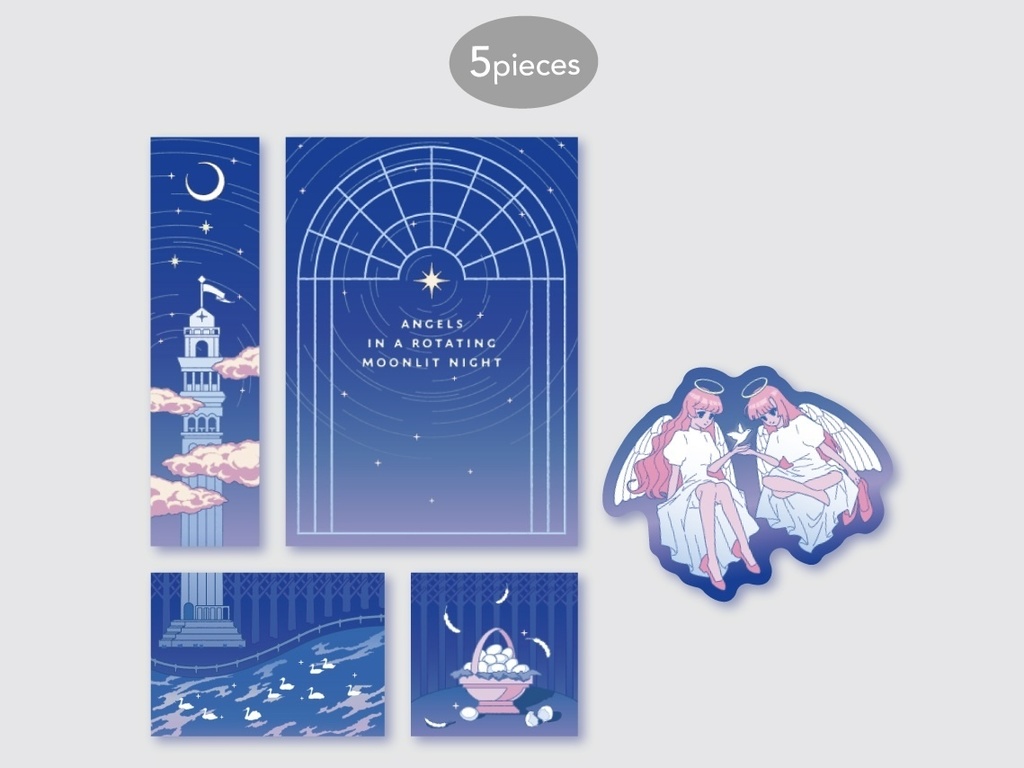 ステッカーセット（巡る月夜の天使たち）
