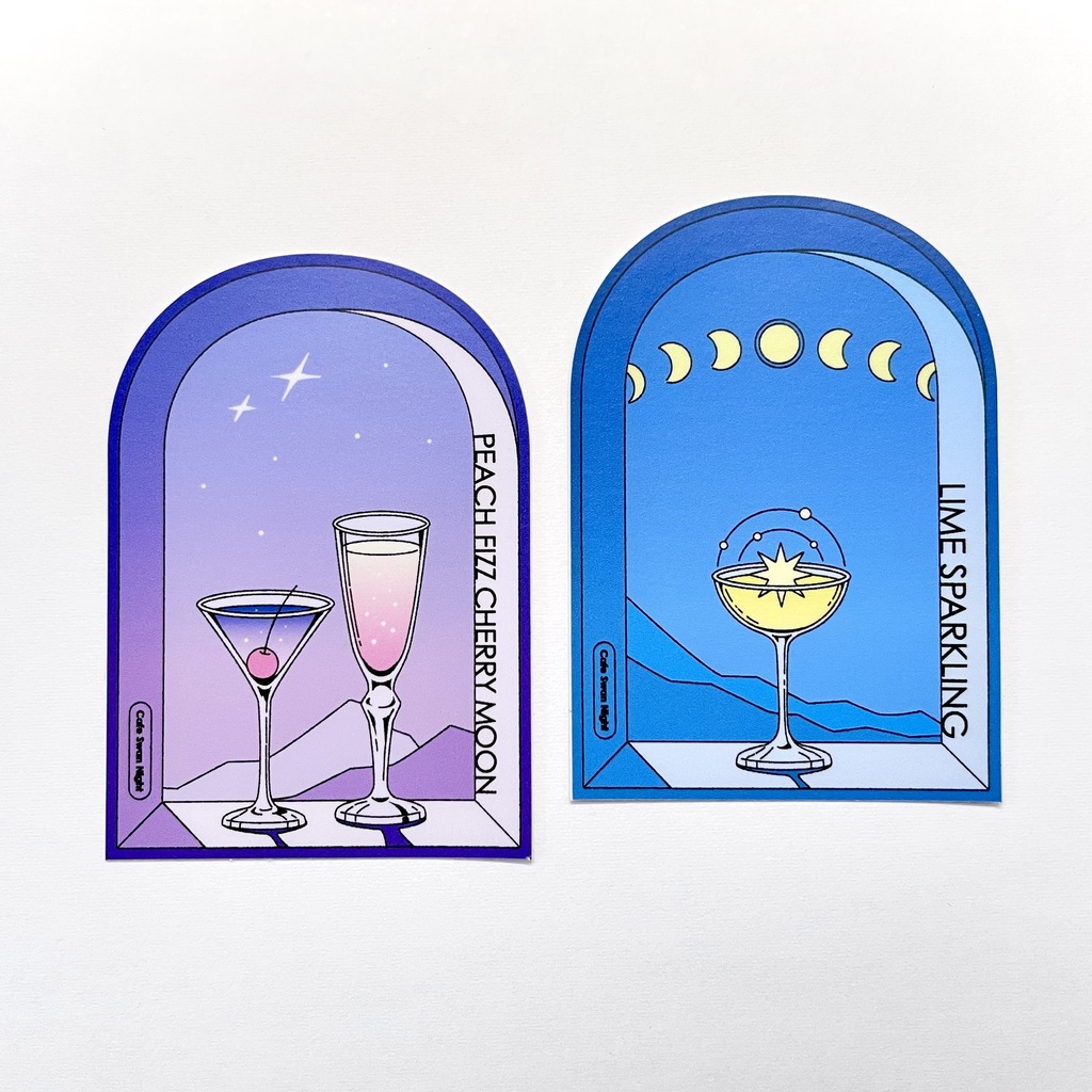 アーチ窓カクテルステッカー