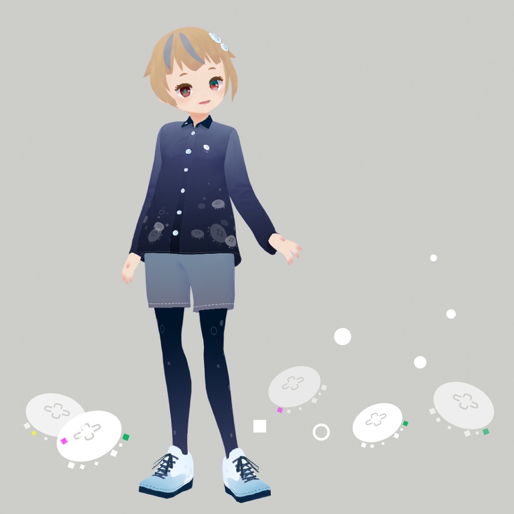 【無料版あり】VRoid用 お揃いミズクラゲシャツ&ワンピーステクスチャ