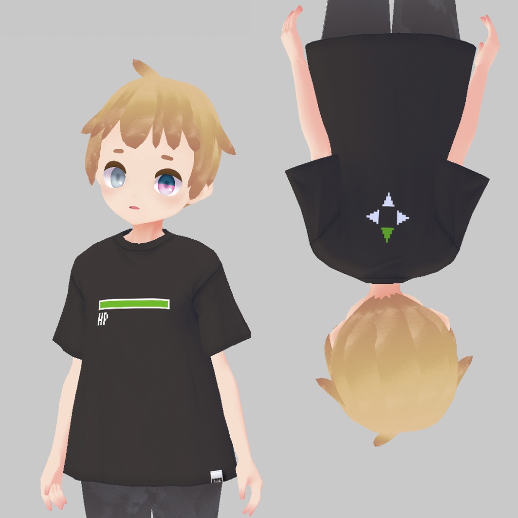 【無料版あり】VRoid用 体力ゲージTシャツ(ゲージ3種)