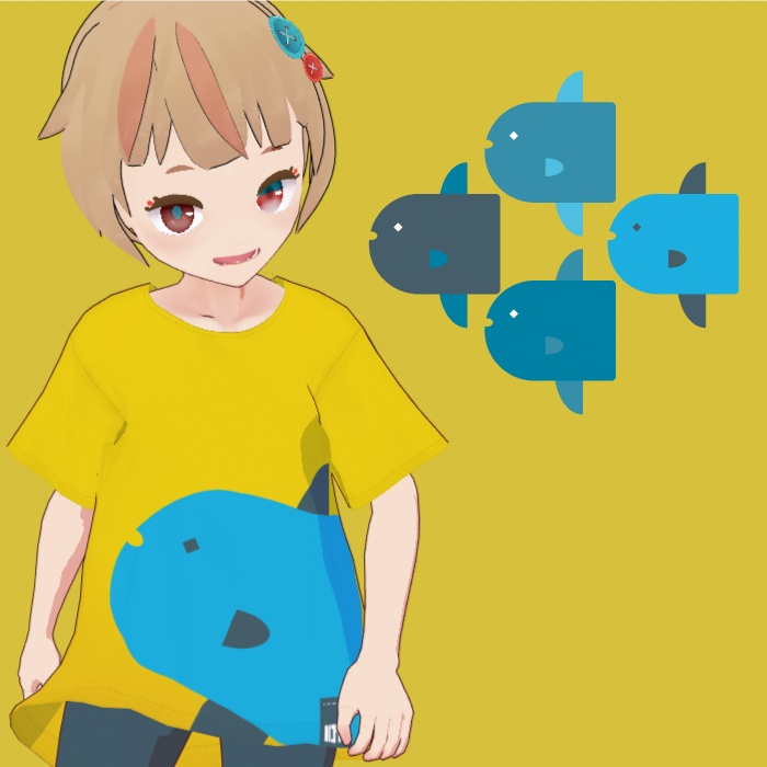 【無料版あり】VRoid用 海の生き物Tシャツセット(30種)