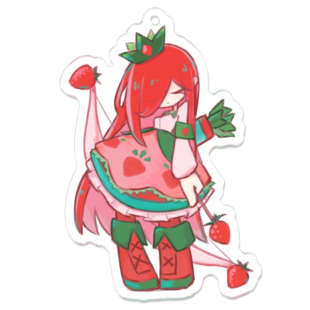 イチゴの弓兵キーホルダー(コーティングあり)