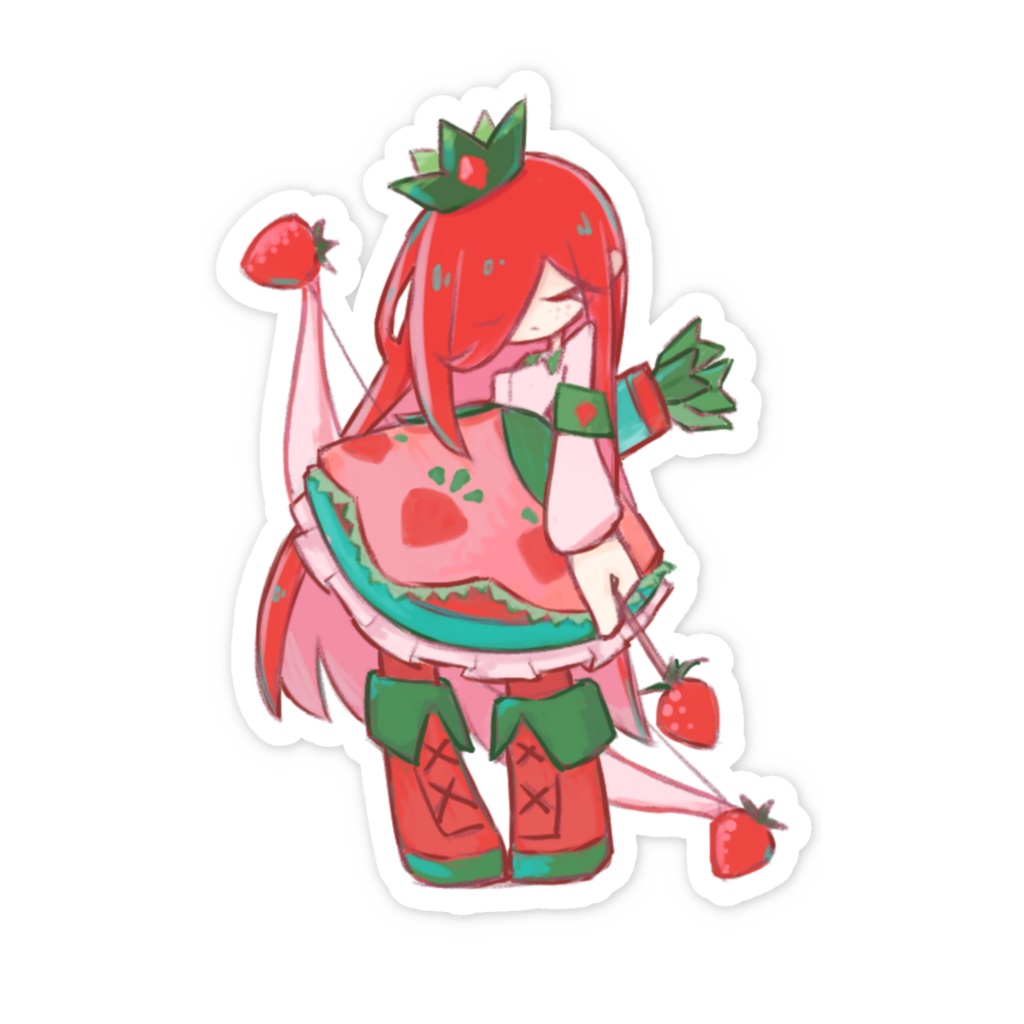イチゴの弓兵スマホステッカー