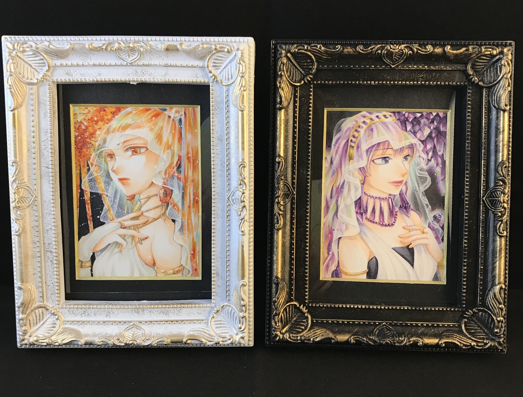 【ATC原画】サンストーン・アメジスト★送料無料(フレームつき)