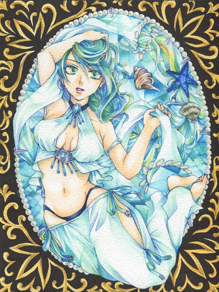 【原画】AQUAMARINE-アクアマリン- ★送料無料(フレームつき)