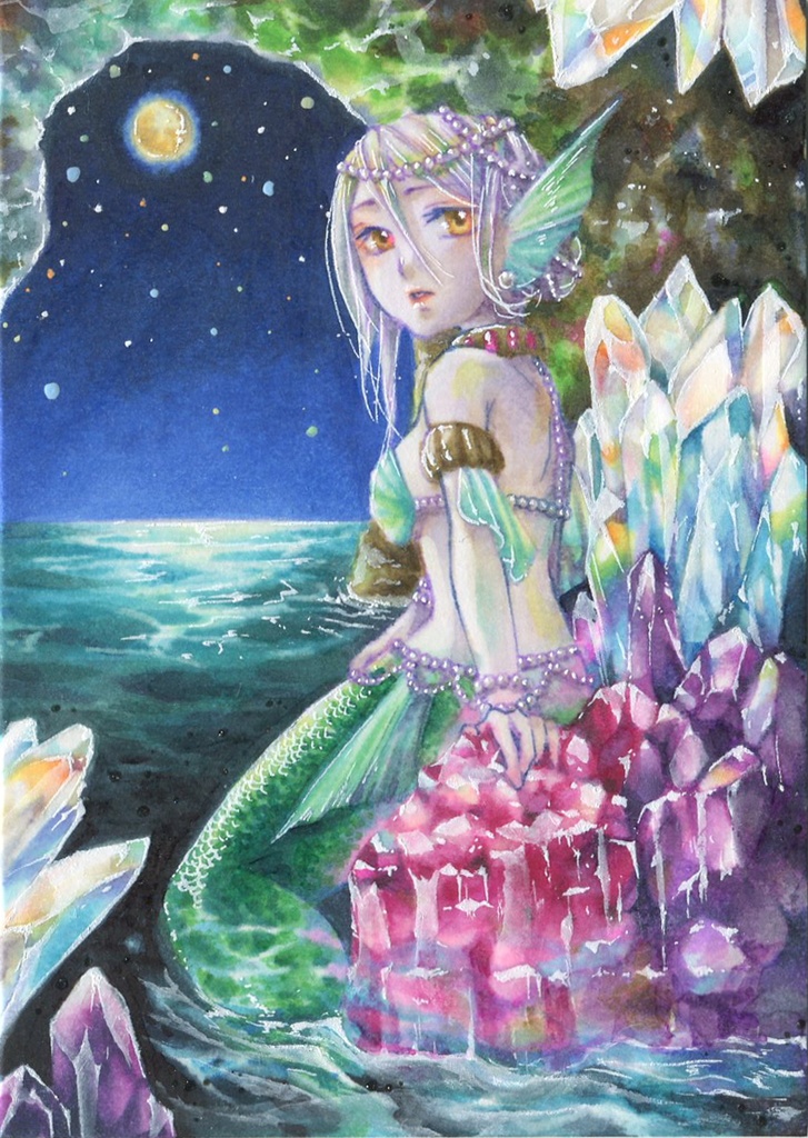 【ATC原画】人魚の棲家-すみか-★送料無料