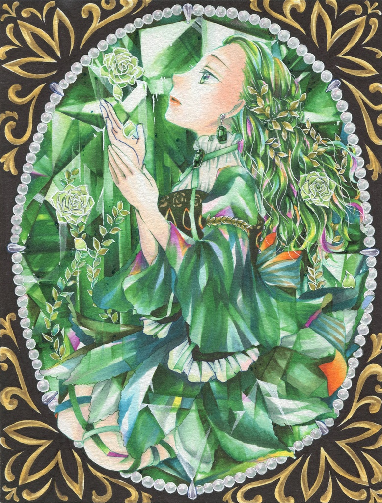 【原画】EMERALD-エメラルド- ★送料無料(フレームつき)