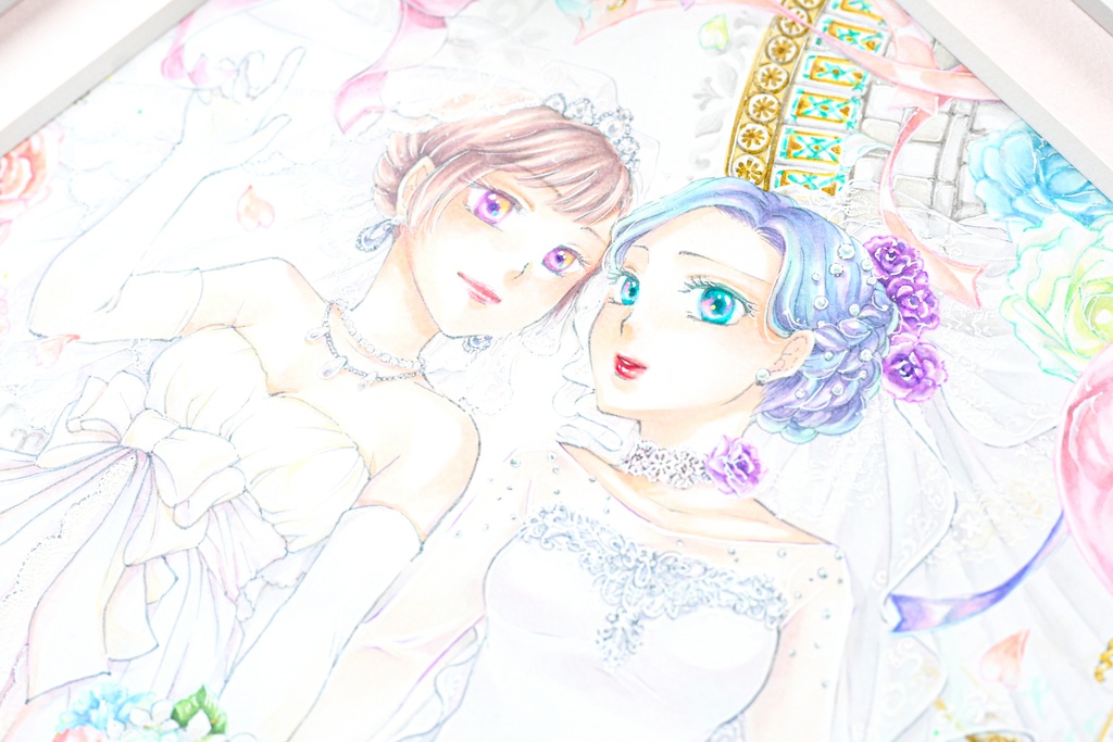 【アナログ原画】Brides ★送料無料(額装済み原画)