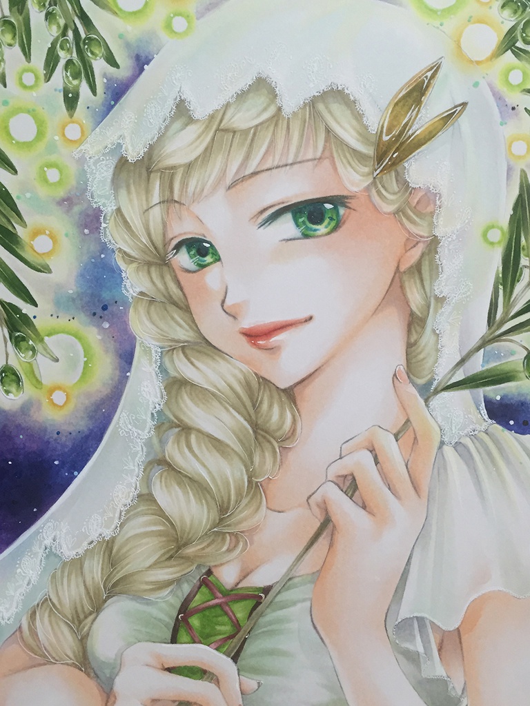 【原画】Evening Emerald(+おまけポストカード付)★送料無料