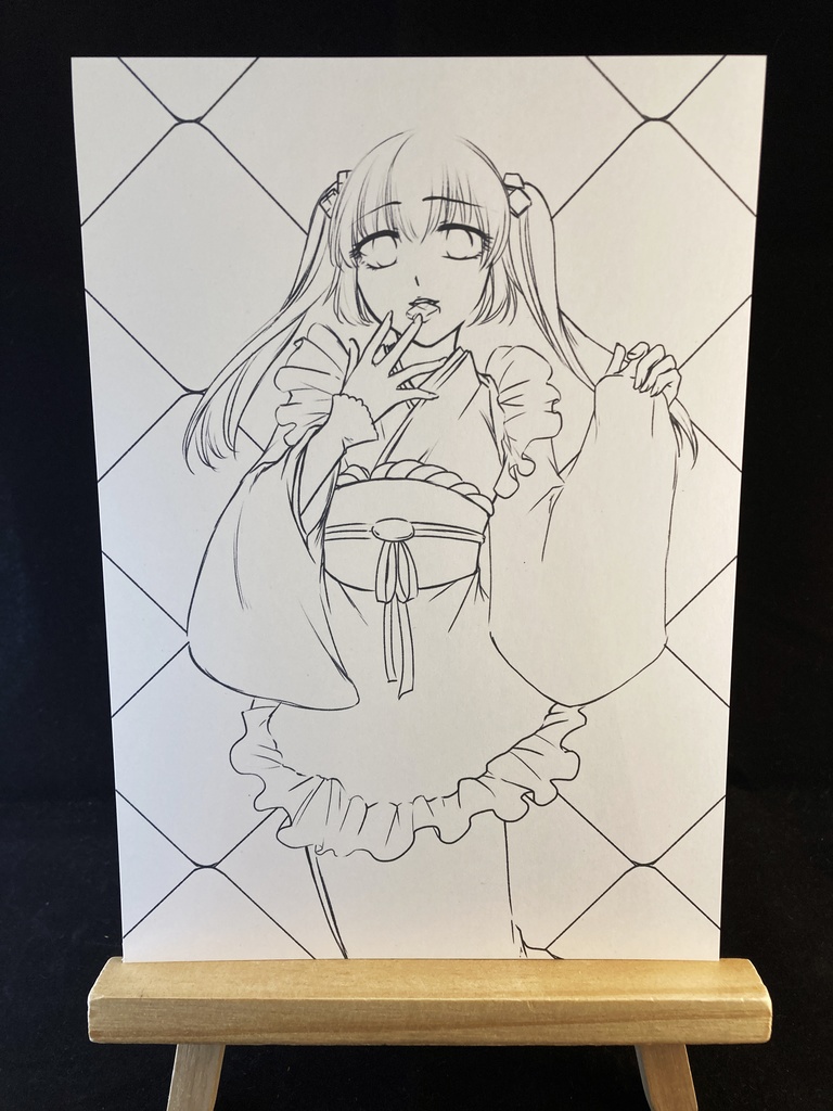 塗り絵3点セット★創作女の子(コピック専用紙印刷)