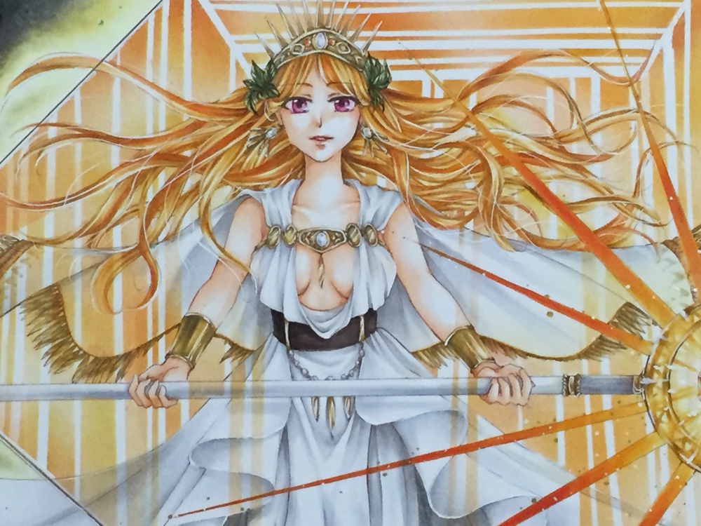 送料無料【コピック絵原画】オレンジルチルクォーツ(+おまけポストカード付)