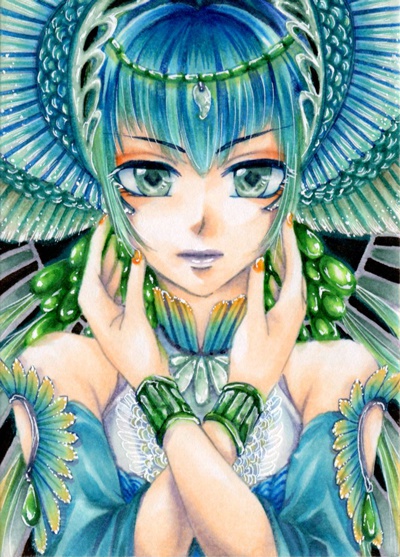 【ATC原画】ヒスイ×かわせみ★送料無料(フレームつき)