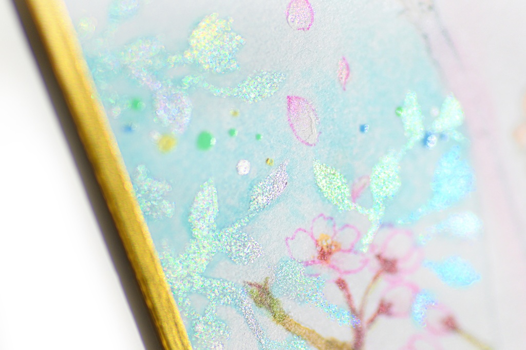 【コピック原画】ミニ色紙「桜」(額装済み原画)