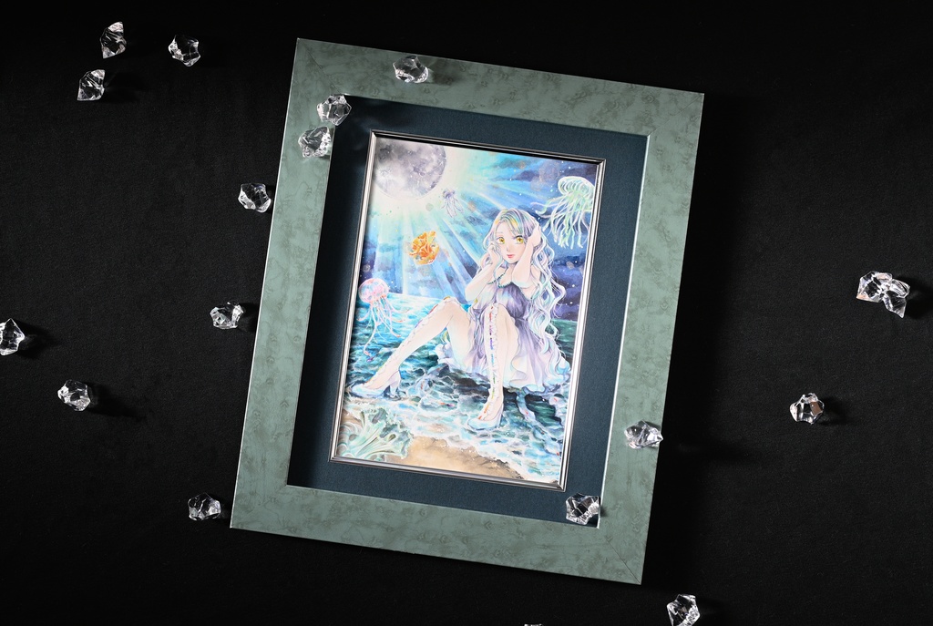 【原画】海月 -umitsuki-★送料無料（額装済み原画）