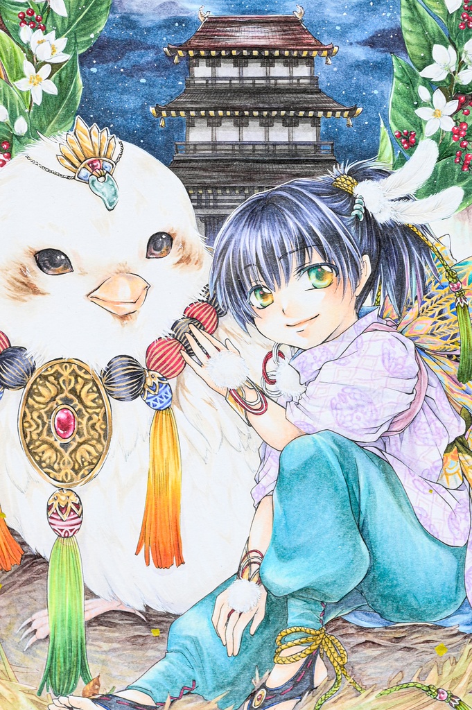 【原画】謹賀新年【酉】★送料無料(額つき)