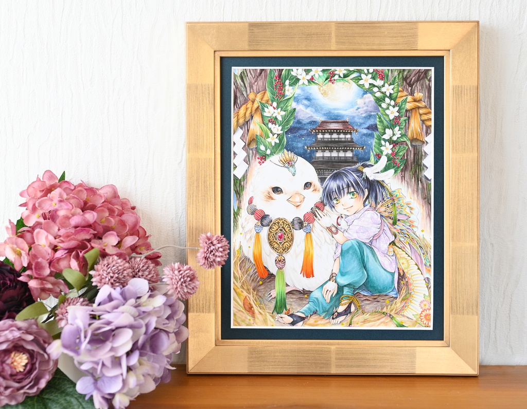 【原画】謹賀新年【酉】★送料無料(額つき)