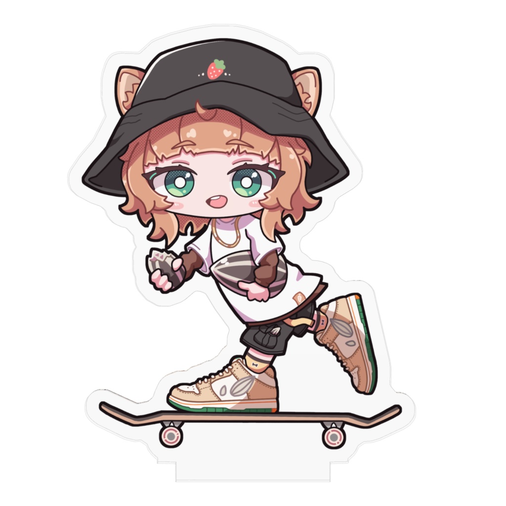 いけいけおてちアクスタ70×70mm 口開けver.