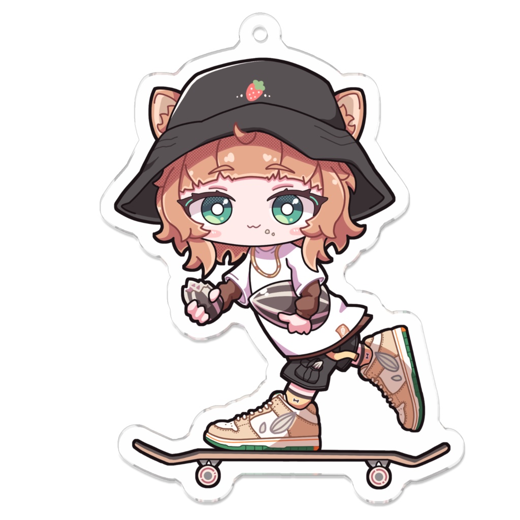 いけいけおてちアクキー70×70mm 口閉じver.