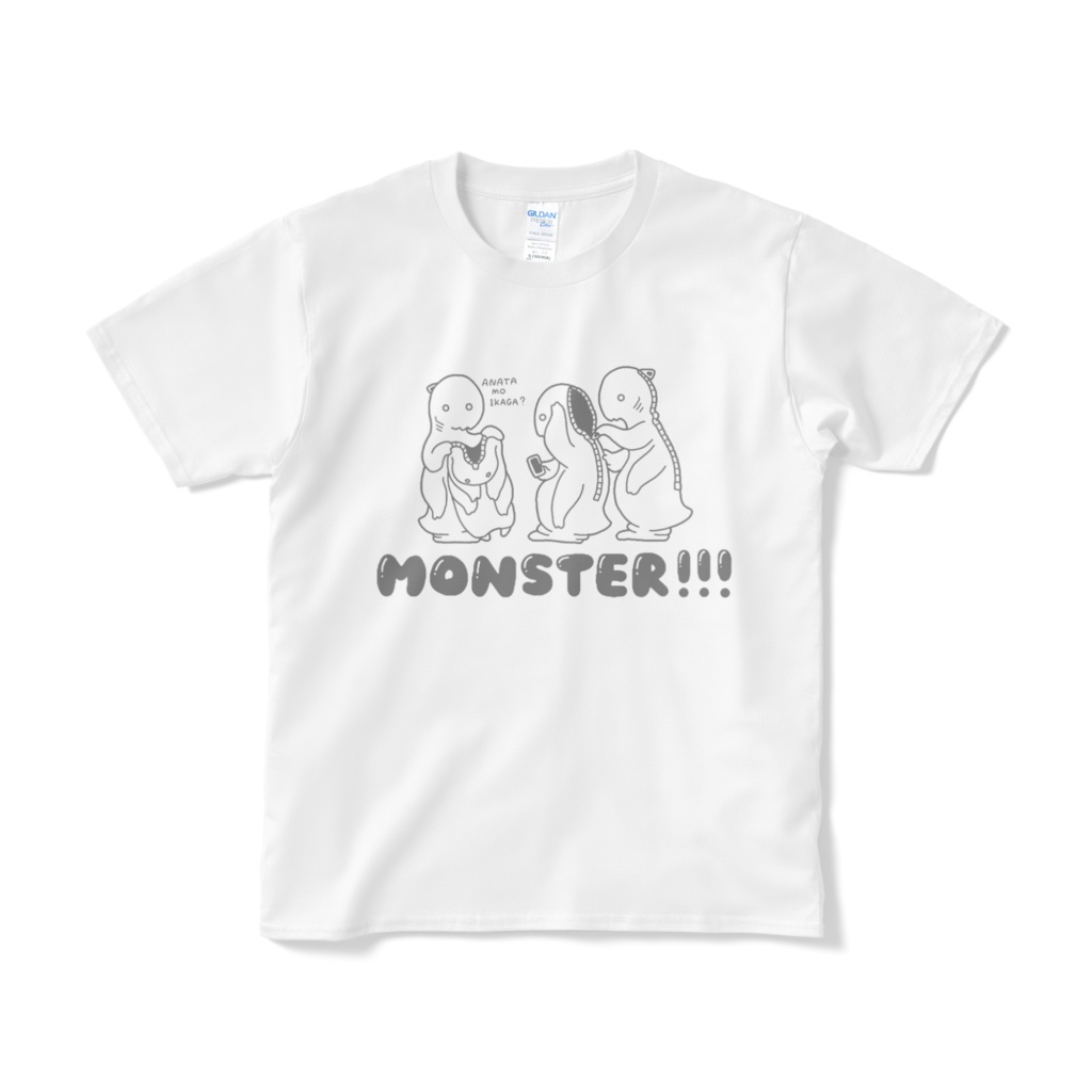 Monster!!!/白黒グレーTシャツ