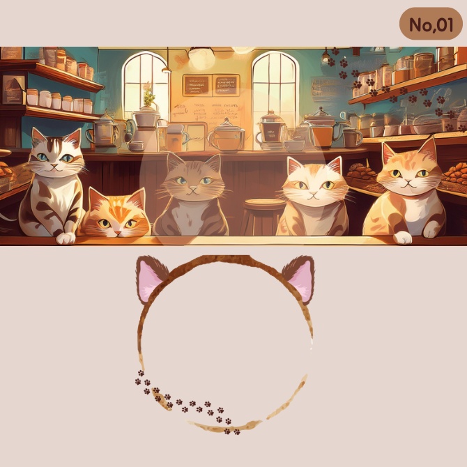 ねこ×カフェ アイコンリング&ヘッダーセット