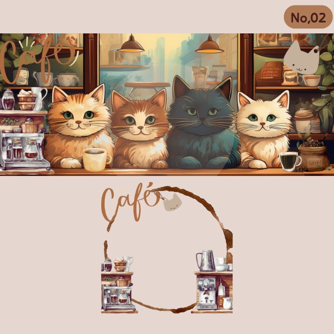 ねこ×カフェ アイコンリング&ヘッダーセット