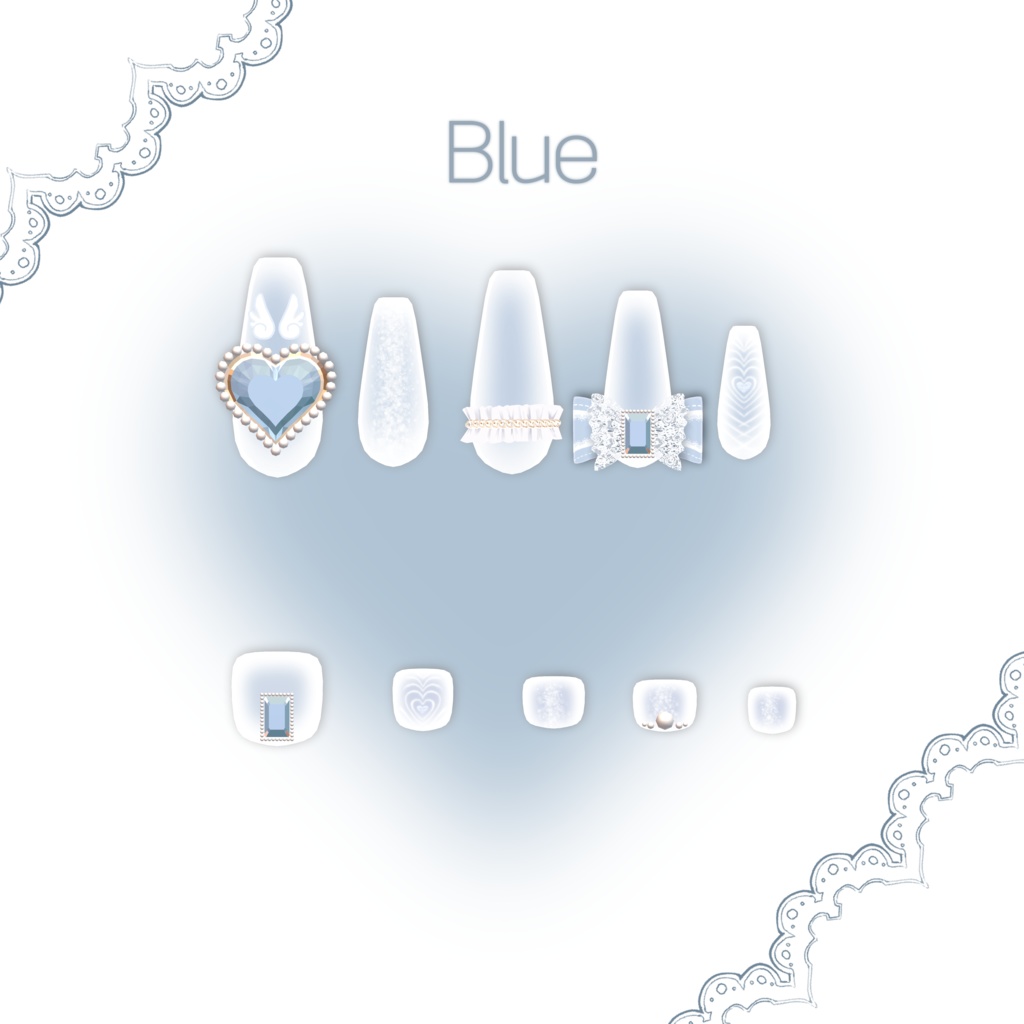 【6アバター対応】  Nail-Padicure Set ✧Etoile✧