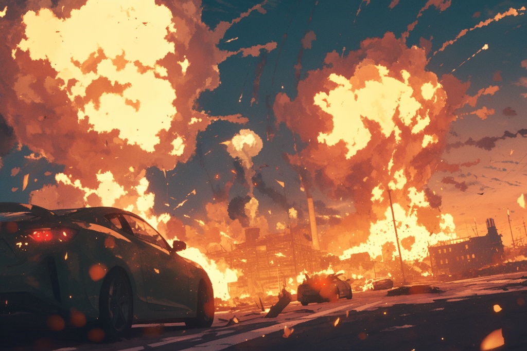 【TRPG背景】迫力の爆破シーン背景パック【100枚】