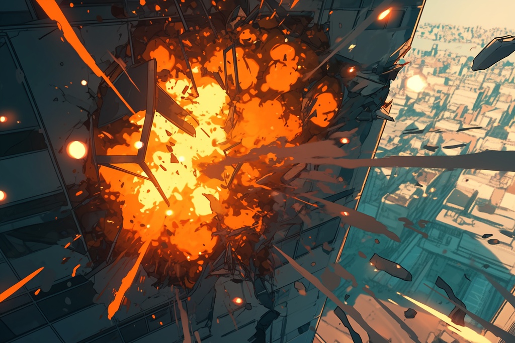 【TRPG背景】迫力の爆破シーン背景パック【100枚】