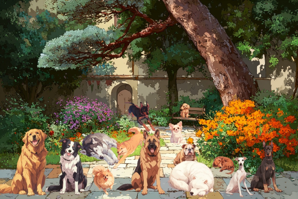 【透過素材】ワンちゃん(イタリアン・グレーハウンド、ポメラニアン、チワワ、トイプードル、シベリアンハスキー、ダックスフンド、ブルドッグ、ボーダーコリー、シェパード、ゴールデンレトリーバー、サモエド、柴犬【100枚】