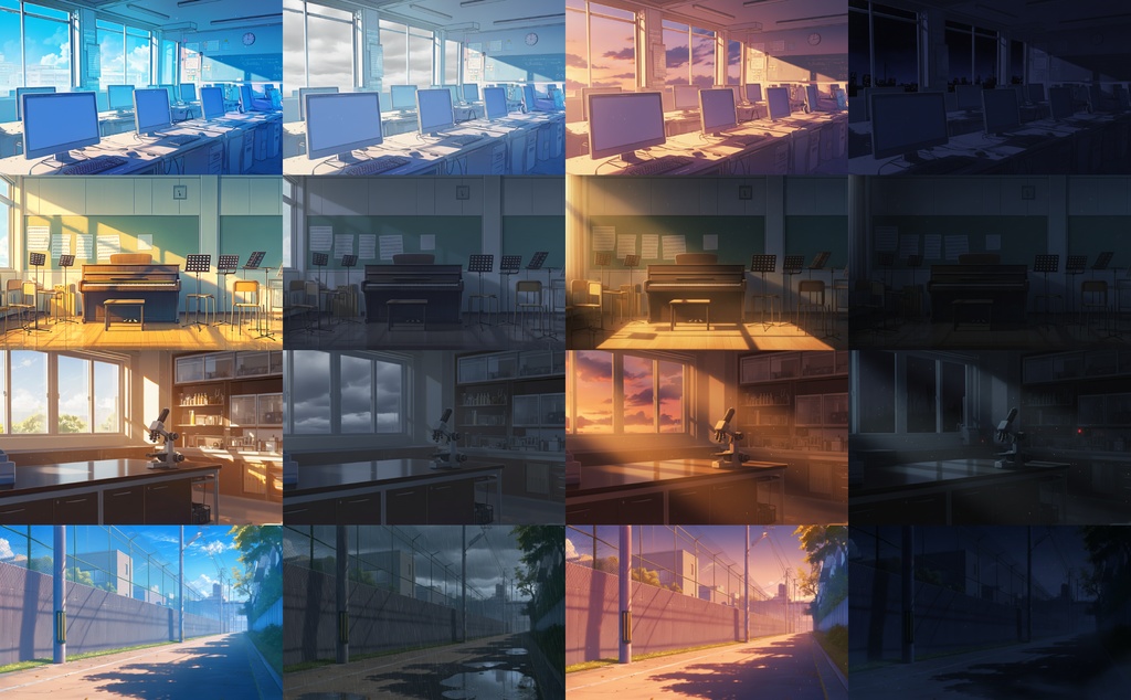 ALLTIME背景【100シーン×朝・雨・夕・夜の背景集(全400枚)】