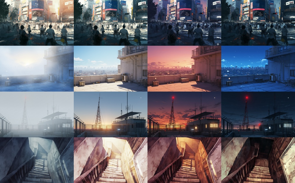 ALLTIME背景【100シーン×朝・雨・夕・夜の背景集(全400枚)】