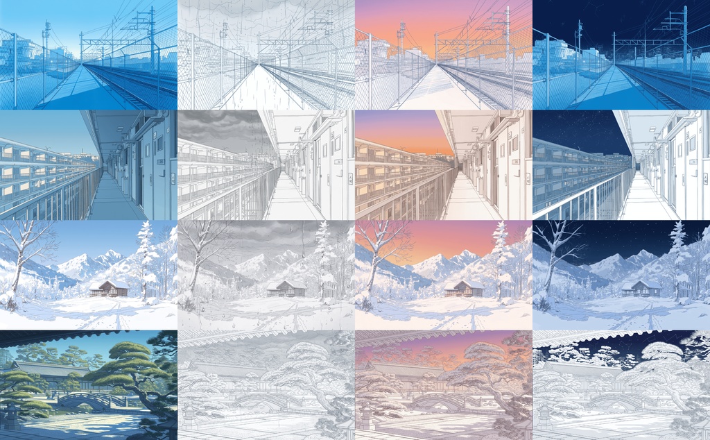 時間経過TRPG背景集【朝〜夜・雨の完全差分600枚】